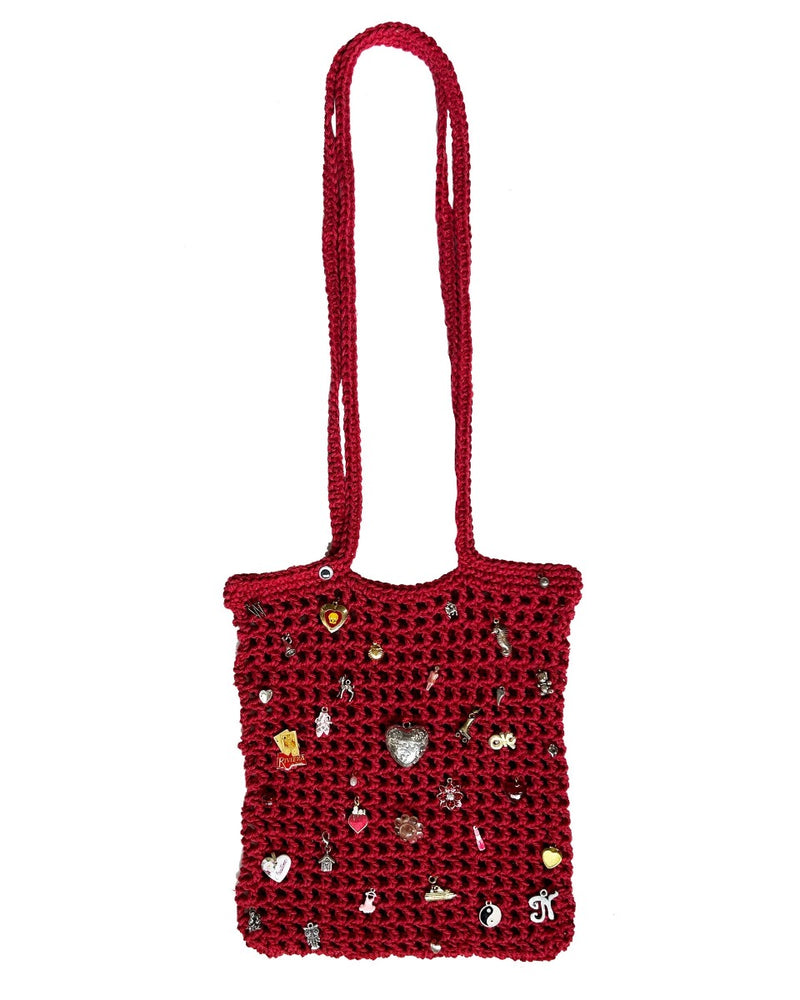 The Series NY Crochet Charm Bag Red