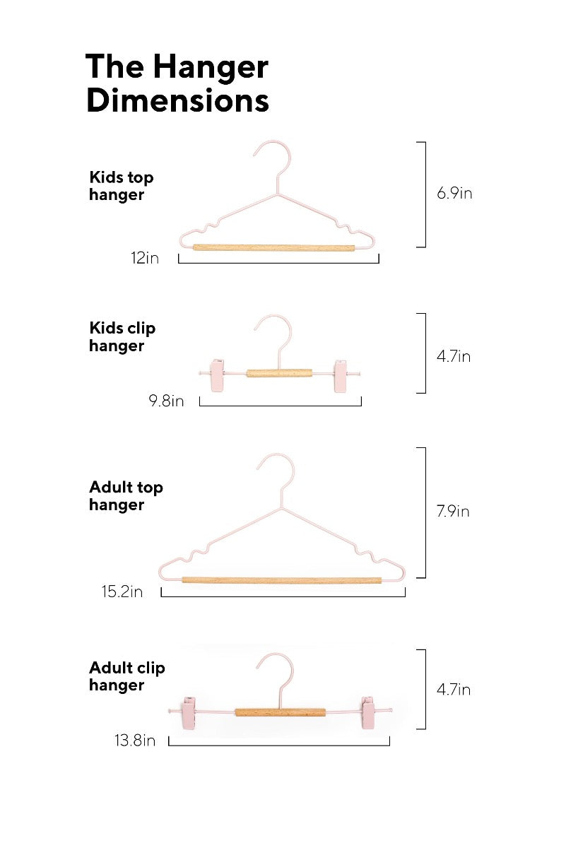 Mustard Made Adult Top Hangers in Blush Dimensions