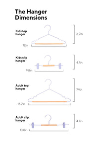 Mustard Made Adult Clip Hangers in Lilac Dimensions