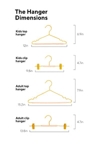 Mustard Made's Adult Clip Hangers in Mustard Dimensions