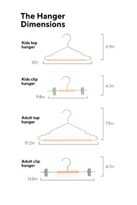 Mustard Made Kids Clip Hangers in Sage Dimensions
