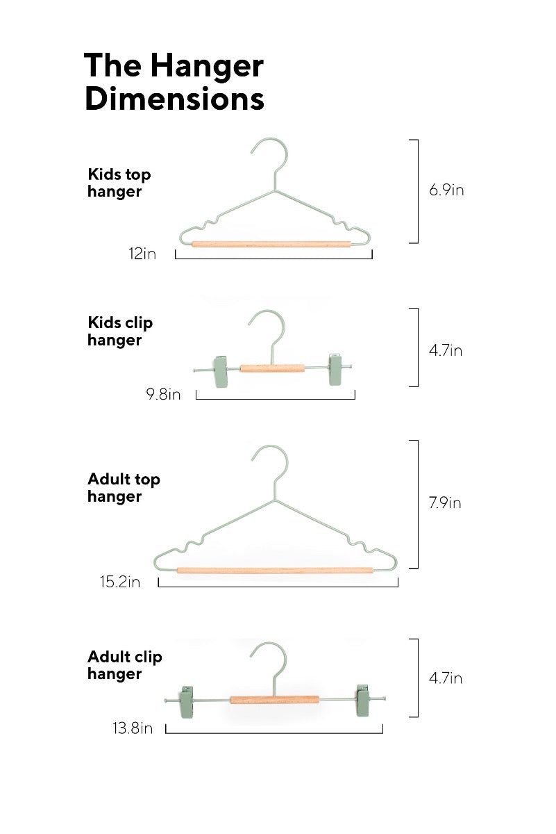 Mustard Made Kids Top Hangers in Sage Dimensions