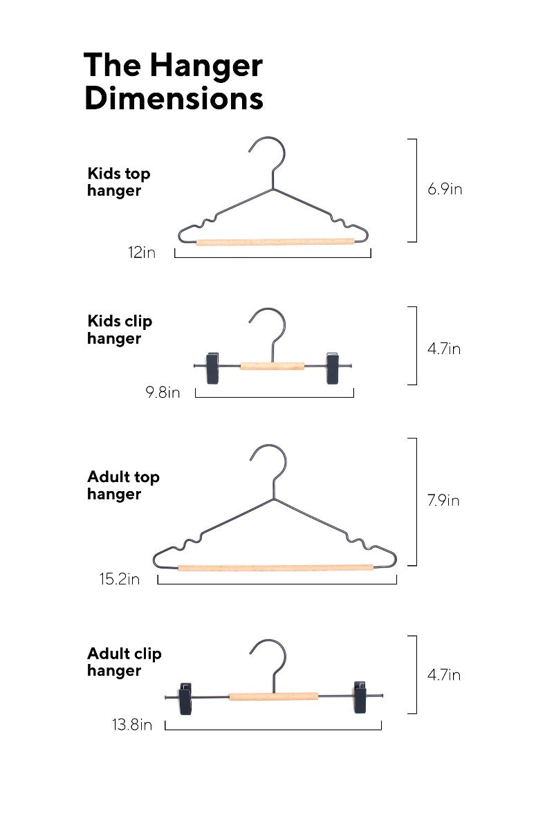 Mustard Made Kids Top Hangers in Slate Dimensions