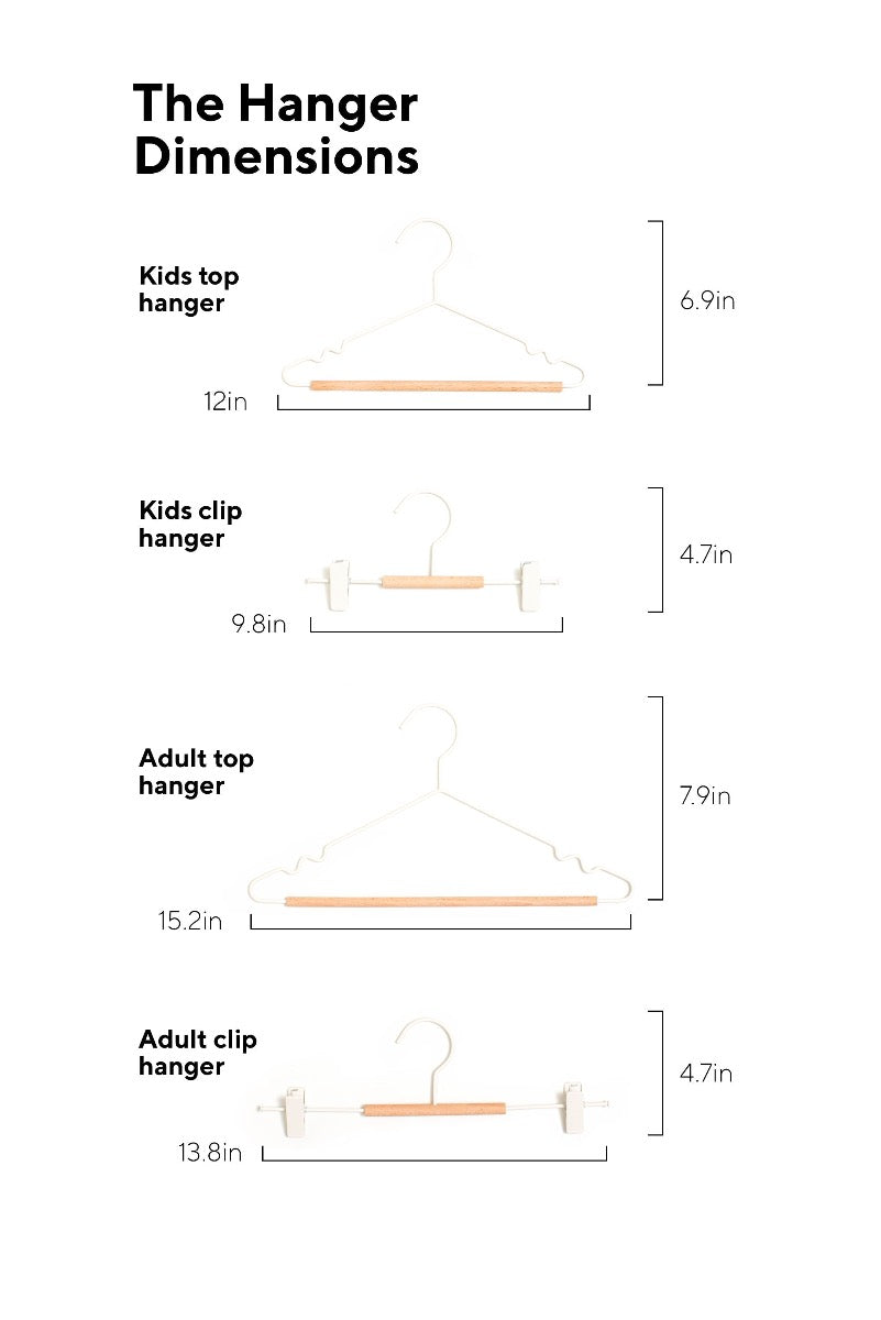 Mustard Made Adult Clip Hangers in Chalk Dimensions