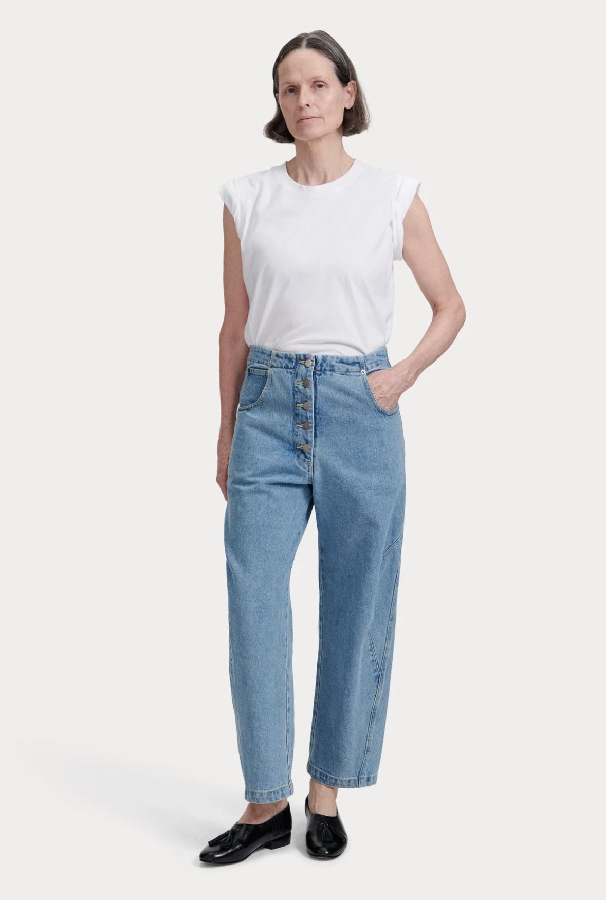 Rachel Comey Elkin Pant Celeste Washed Mission Denim Cotton