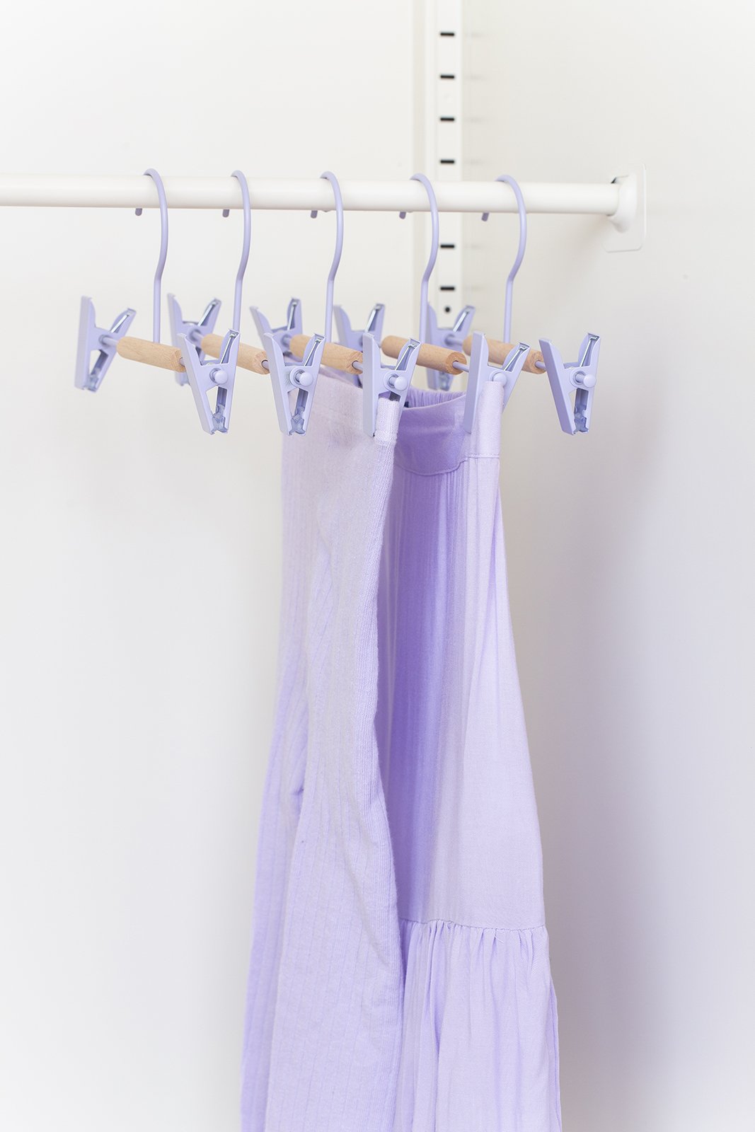 Mustard Made Kids Clip Hangers in Lilac Pack of 5