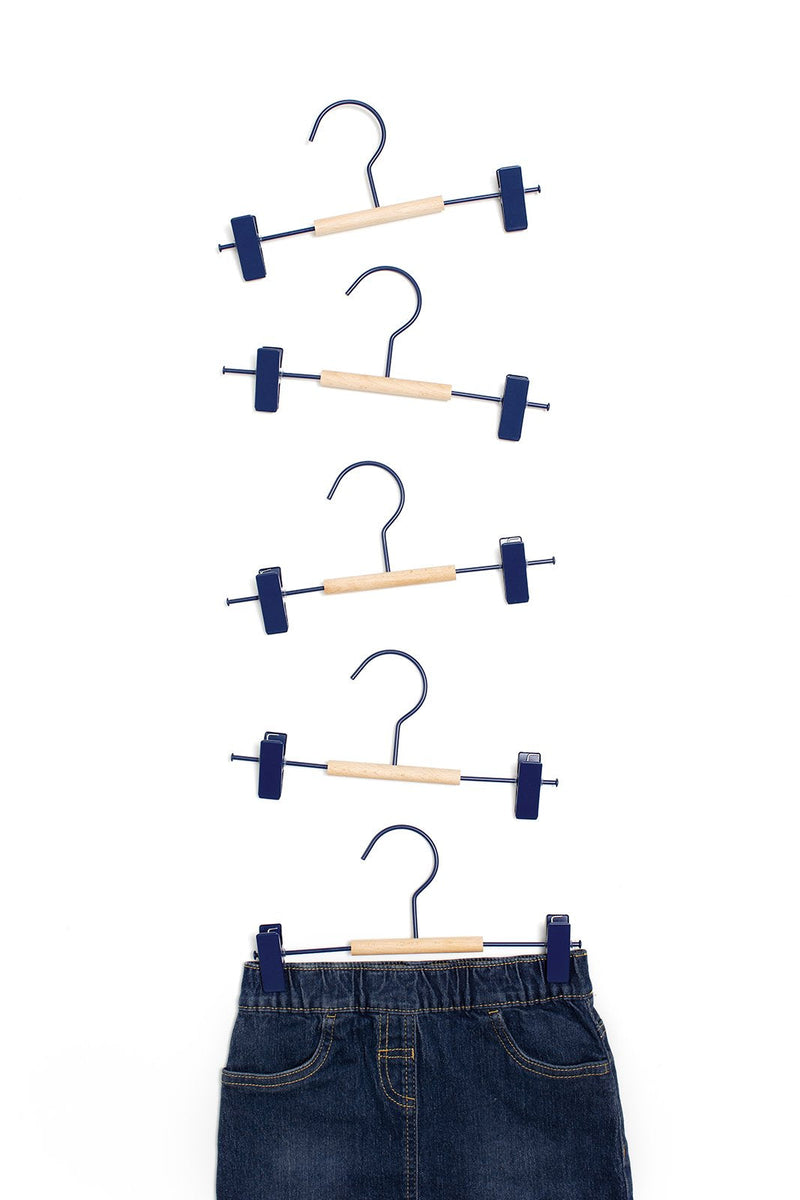 Mustard Made Kids Clip Hangers in Navy Pack of 5