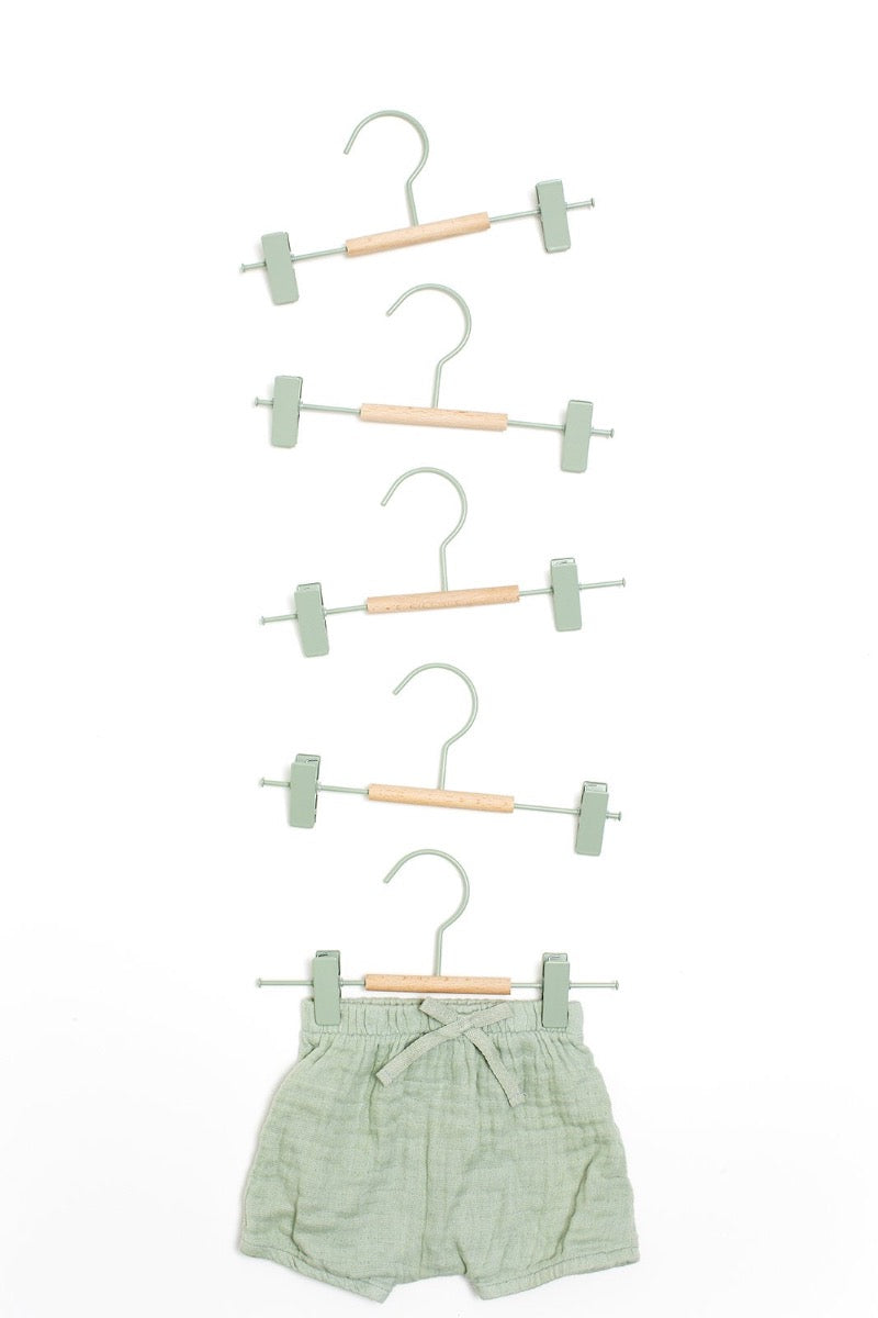 Mustard Made Kids Clip Hangers in Sage Pack of 5