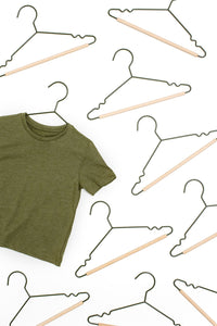 Mustard Made Kids Top Hangers in Olive Pack of 10