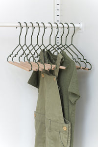 Mustard Made Kids Top Hangers in Olive Pack of 10