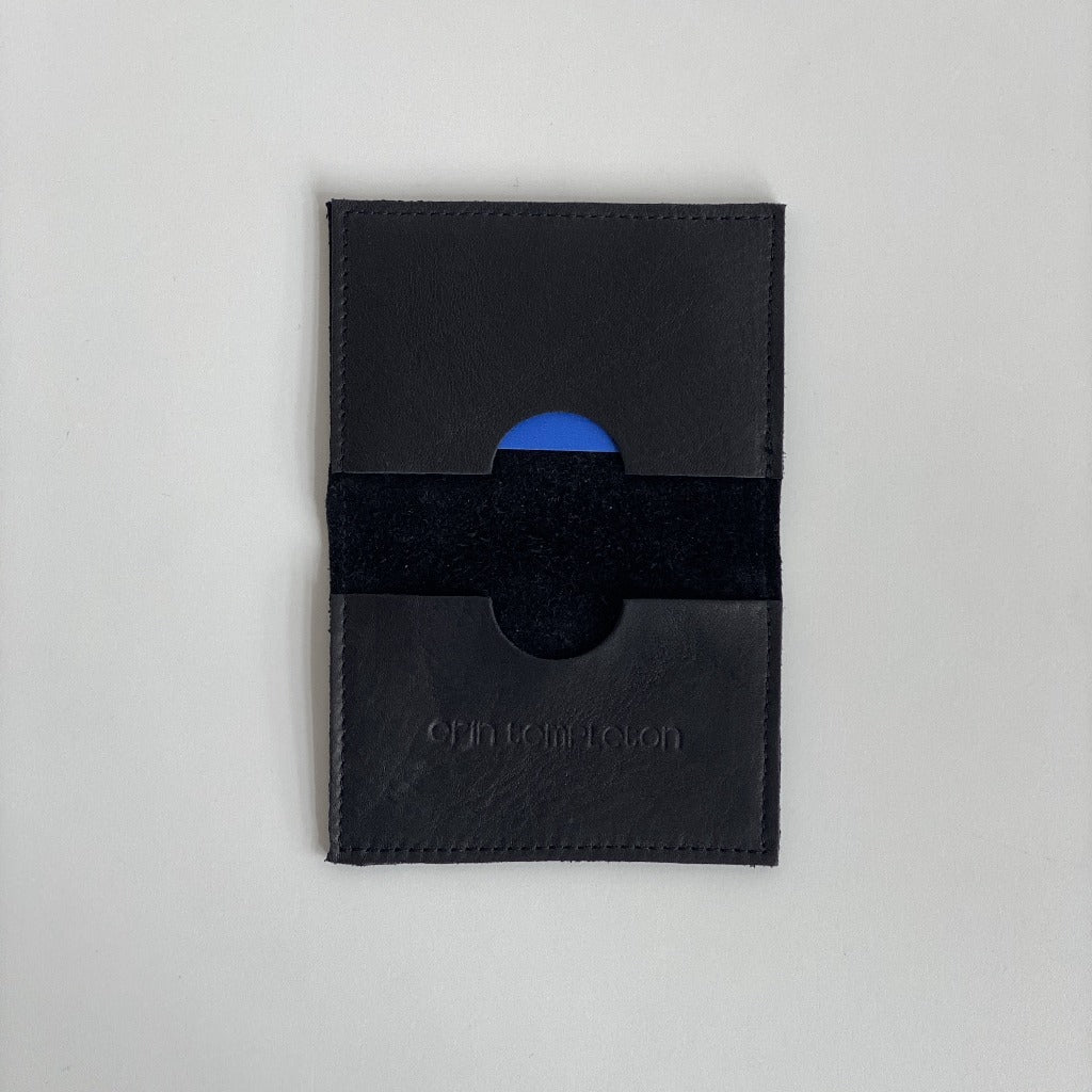 Erin Templeton Black Leather Card Case Wallet Bi Fold