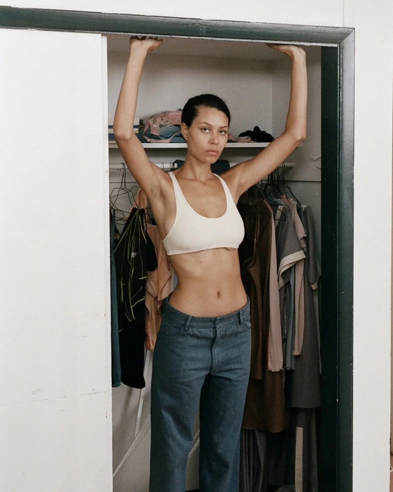 Baserange Bean Bra Racerback Waffle Organic Cotton Ecru – Burke