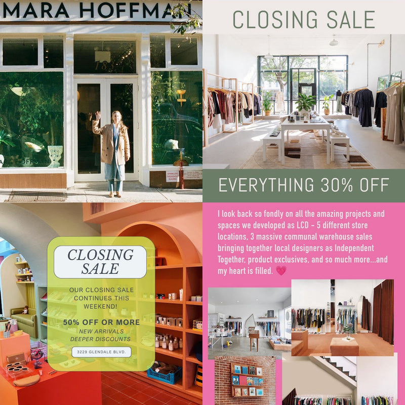 Screenshots of store closing announcements