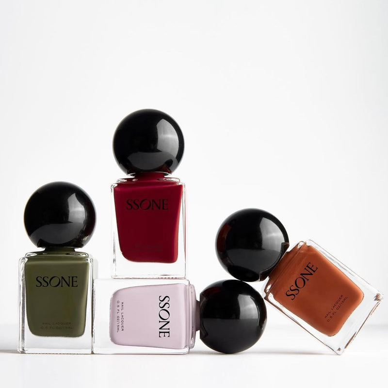 Assortment of Ssone nail polish bottles