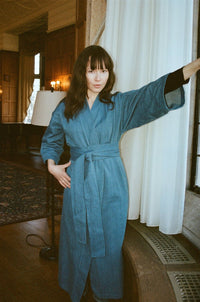 Lily Forbes Denim Robe Light Indigo