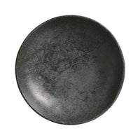 Black ceramic bowl on a white background