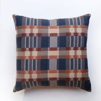 Blue and Red Plaid patterned square pillow cushion