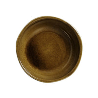 Brown ceramic bowl on a white background