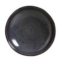 Dark gray ceramic plate on a white background