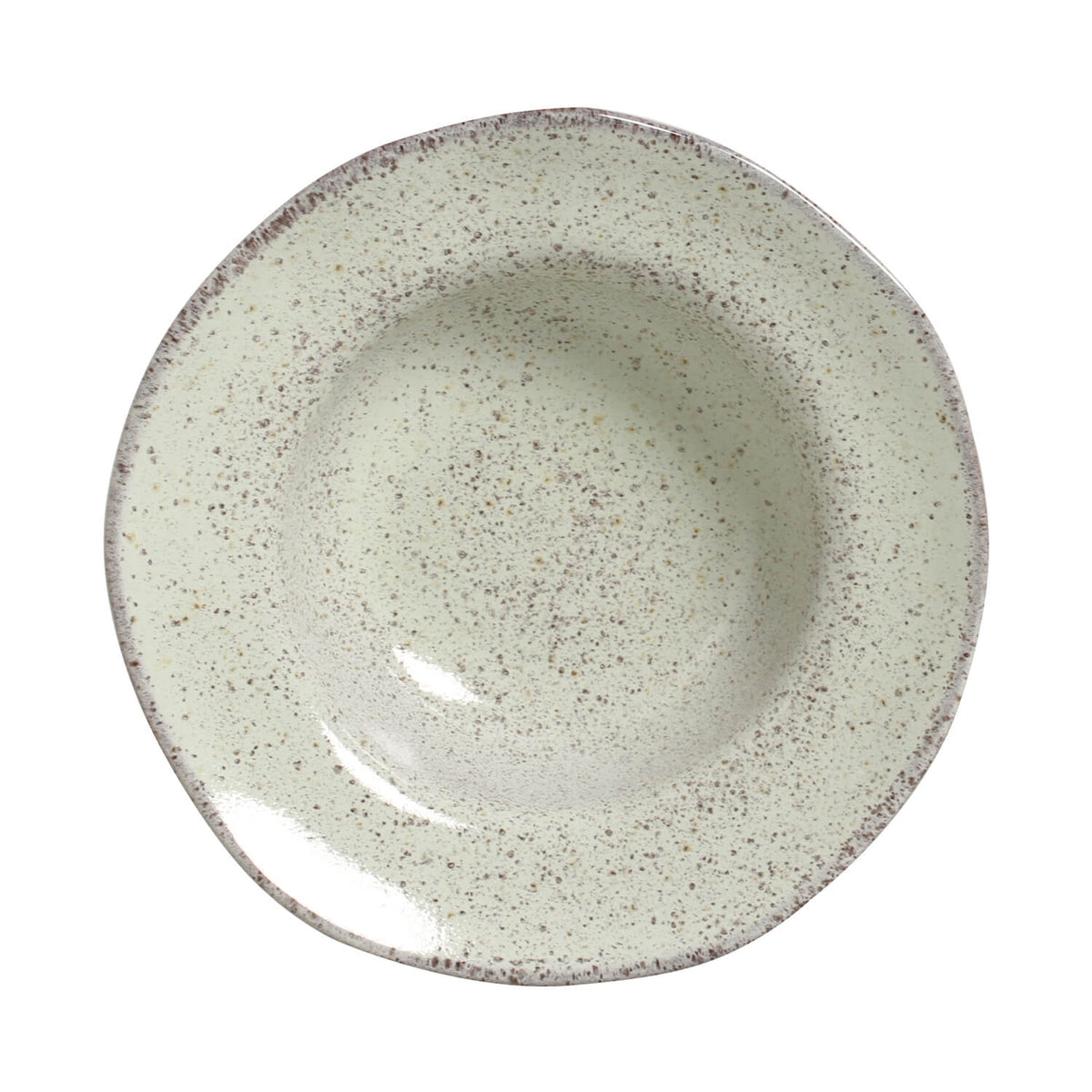 Speckled ceramic bowl on a white background