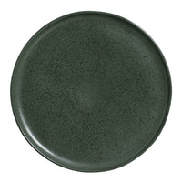Dark green ceramic plate on a white background