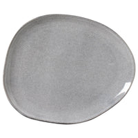 Gray ceramic plate on a white background