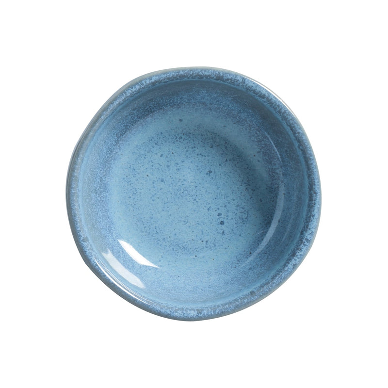 Blue ceramic bowl on a white background