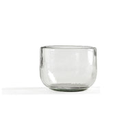 Clear glass bowl on a white background