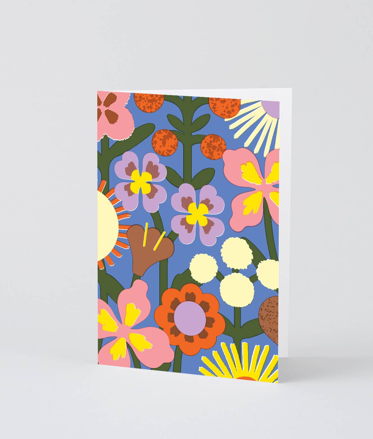 Colorful floral design card on a white background