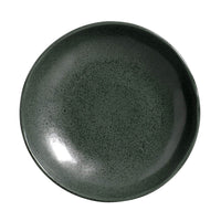 Dark green ceramic plate on a white background