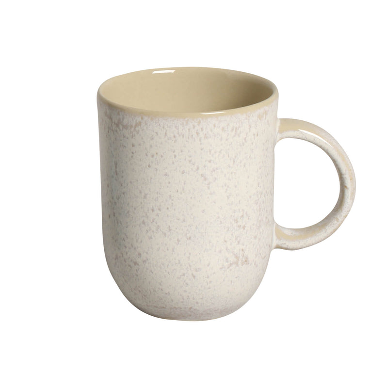 Speckled beige mug on a white background