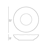 Line drawing of a circular object with dimensions labeled
