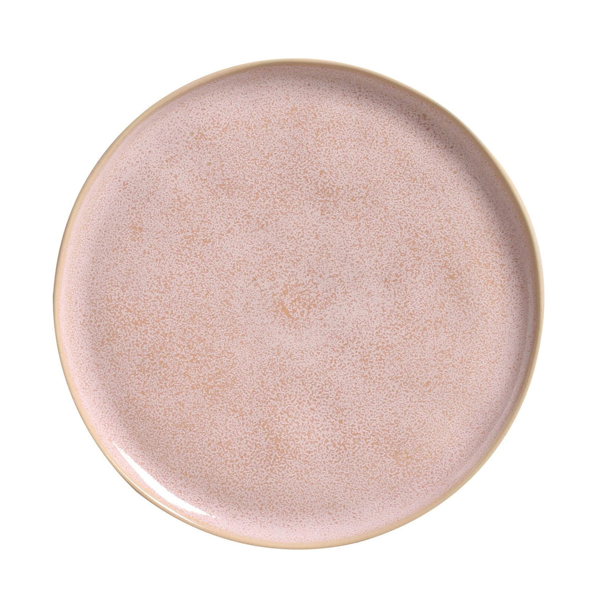 Round ceramic plate with a textured surface on a white background