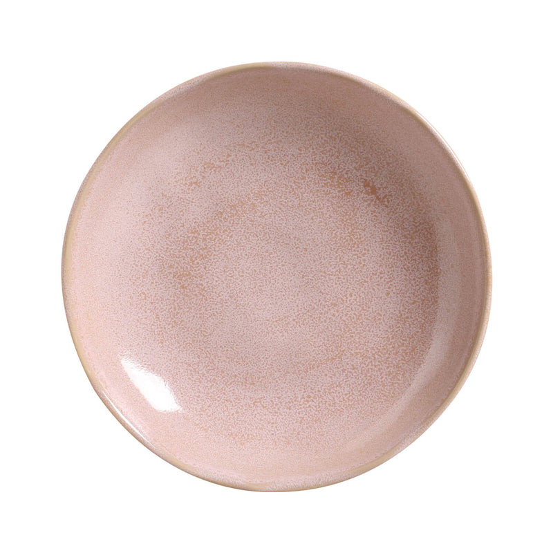 Round ceramic plate with a textured surface on a white background
