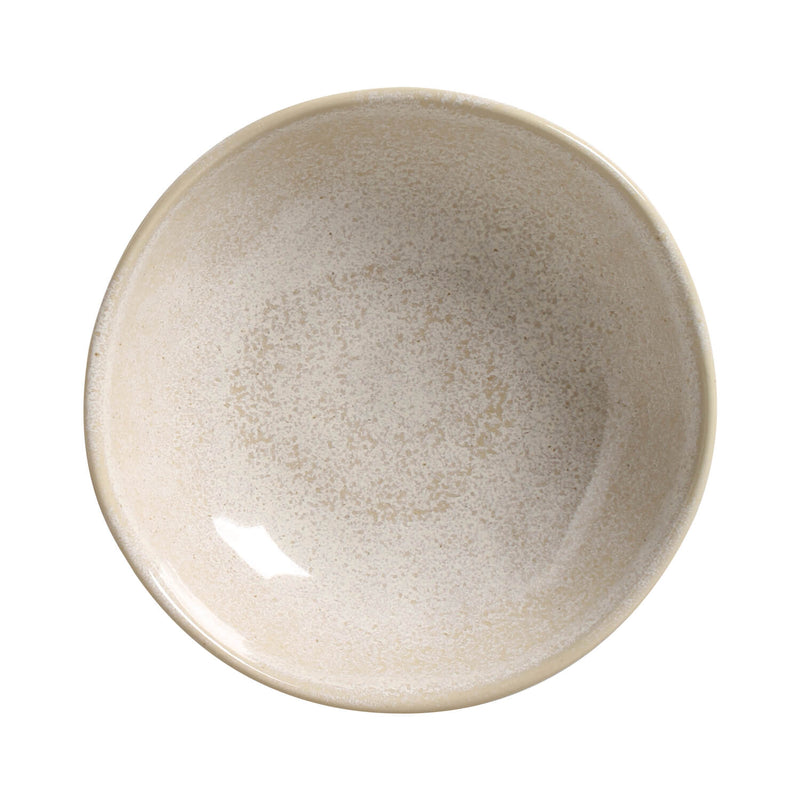 Beige ceramic bowl on a white background