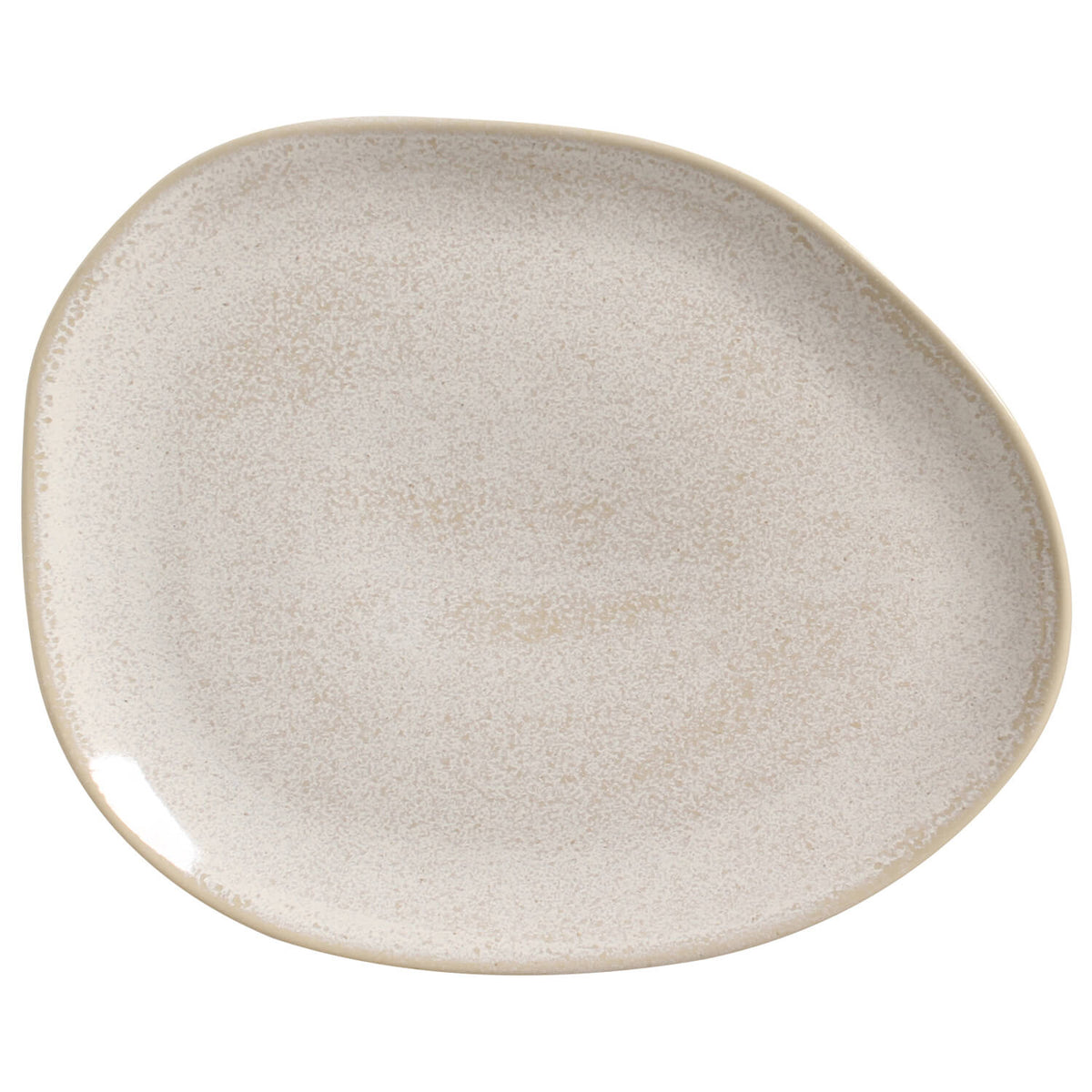 Beige ceramic plate on a white background