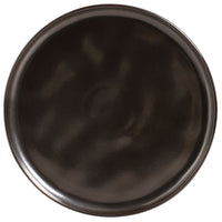 Black ceramic plate on a white background