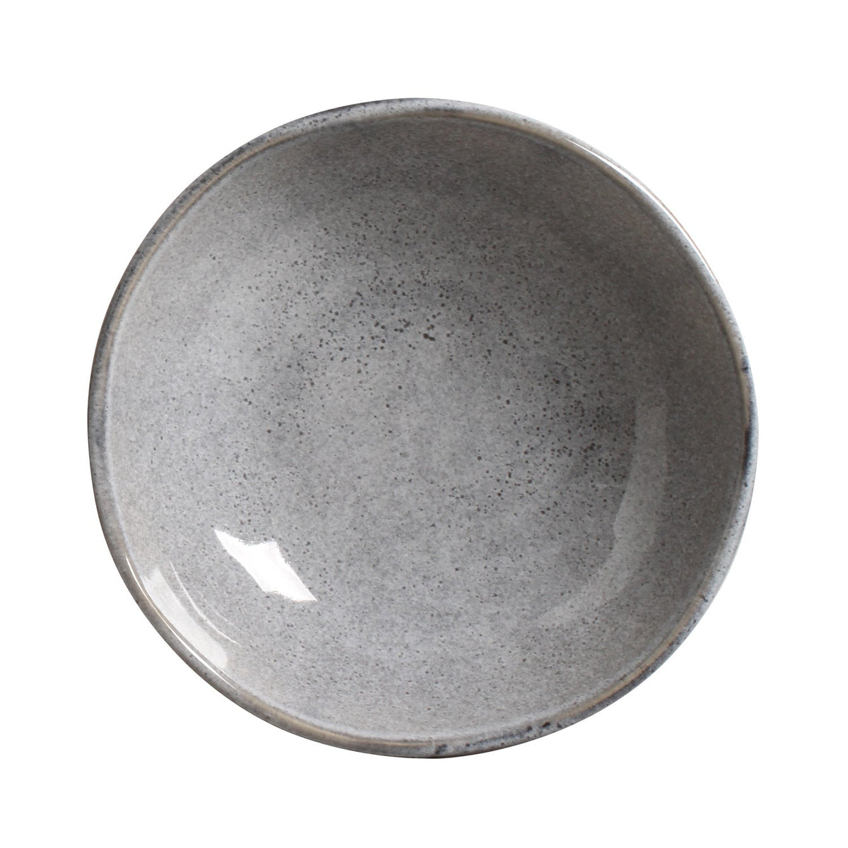 Gray ceramic bowl on a white background