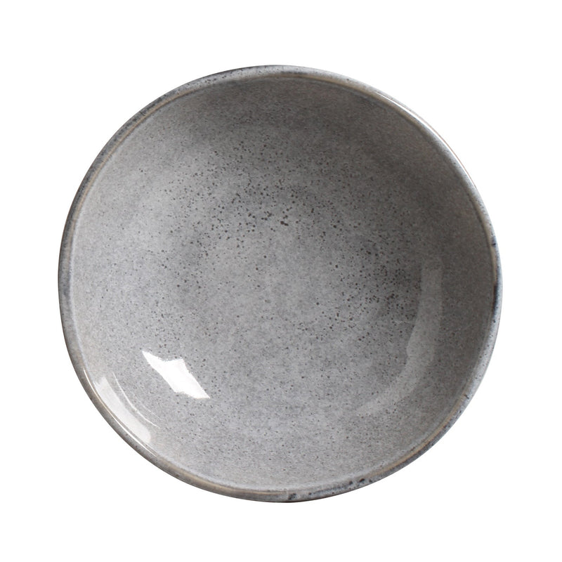 Gray ceramic bowl on a white background