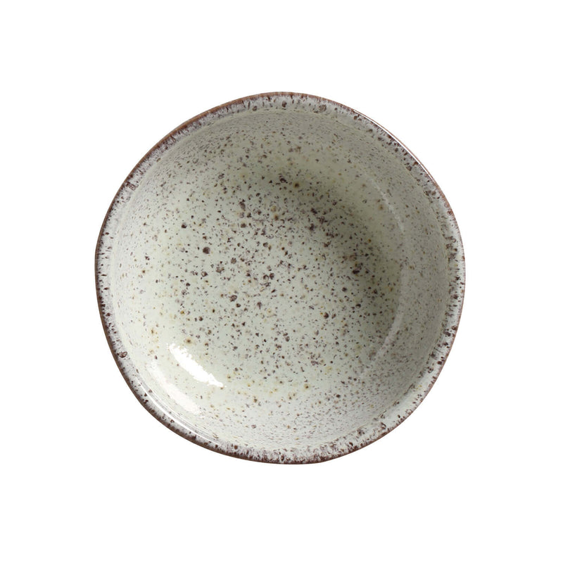 Speckled ceramic bowl on a white background