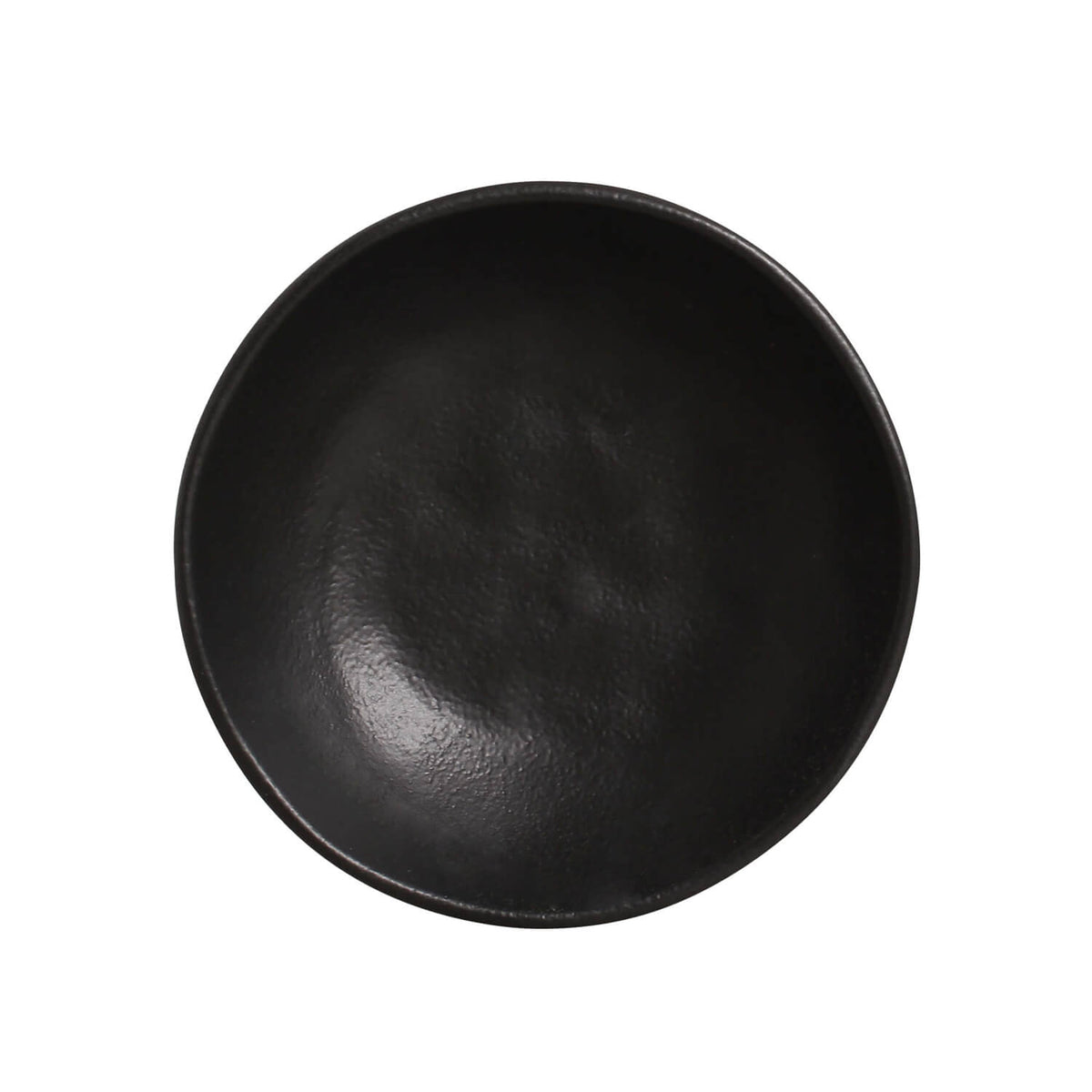 Black ceramic bowl on a white background