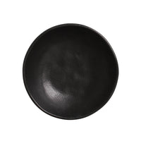 Black ceramic bowl on a white background