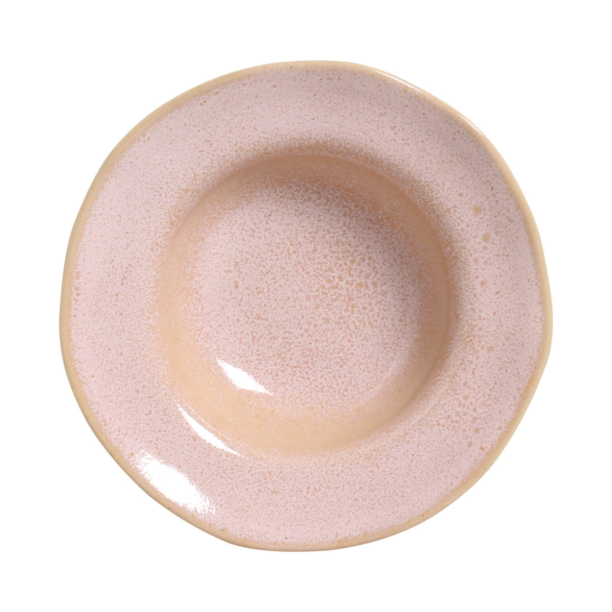 Pink ceramic bowl on a white background