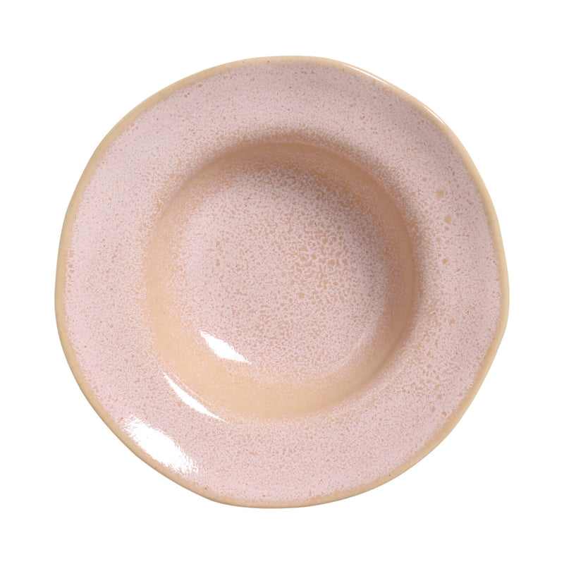 Pink ceramic bowl on a white background