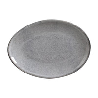 Gray ceramic plate on a white background