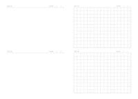 Blank pages and grid sheet with rows and columns for data entry