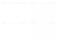 Blank pages and dotted pages with dates and time slots on a white background