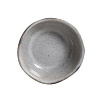 Gray ceramic bowl on a white background