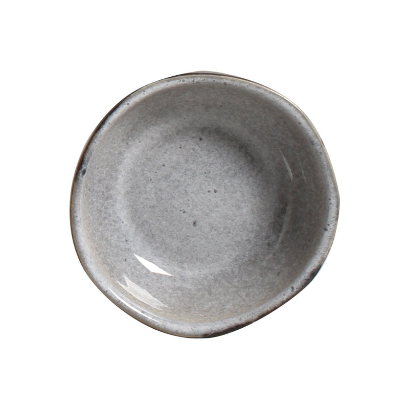 Gray ceramic bowl on a white background
