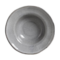Gray ceramic bowl on a white background